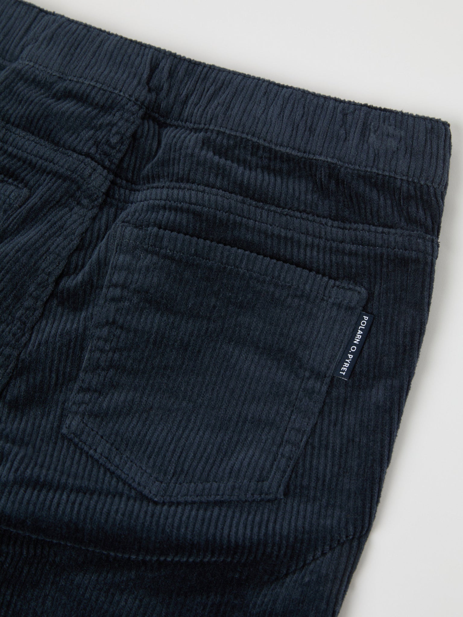 Navy Blue Kids Corduroy Trousers from the Polarn O. Pyret kidswear collection. Ethically produced kids clothing.