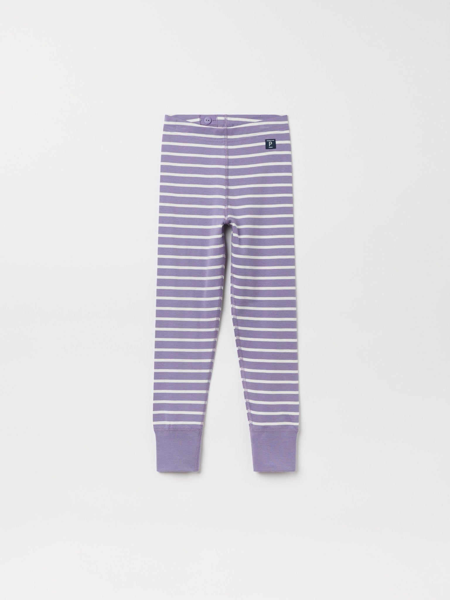 Purple Striped Kids Leggings from the Polarn O. Pyret kidswear collection. Nordic kids clothes made from sustainable sources.