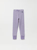 Purple Striped Kids Leggings from the Polarn O. Pyret kidswear collection. Nordic kids clothes made from sustainable sources.