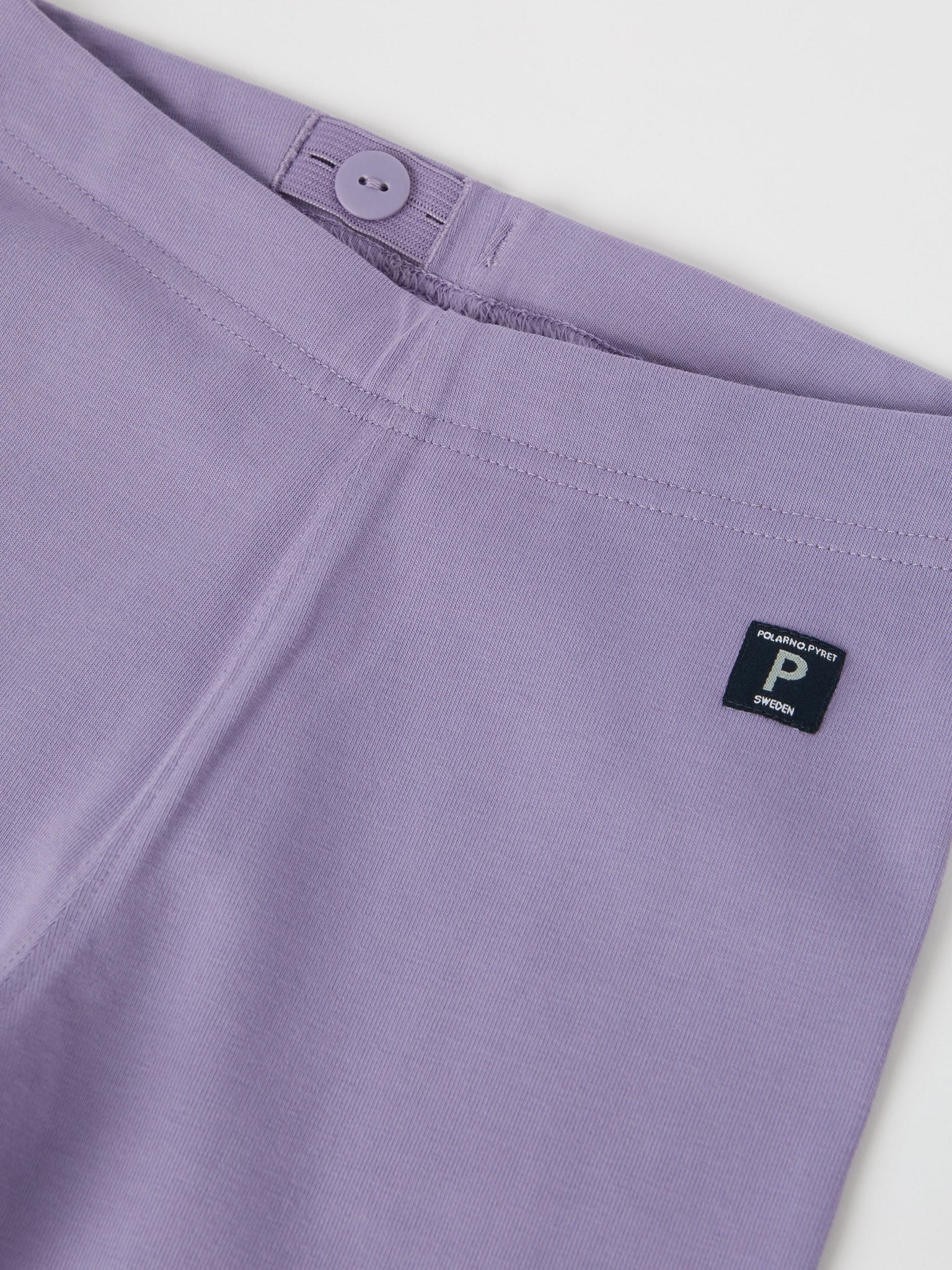 Purple Organic Cotton Kids Leggings from the Polarn O. Pyret kidswear collection. Clothes made using sustainably sourced materials.