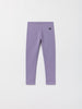 Purple Organic Cotton Kids Leggings from the Polarn O. Pyret kidswear collection. Clothes made using sustainably sourced materials.