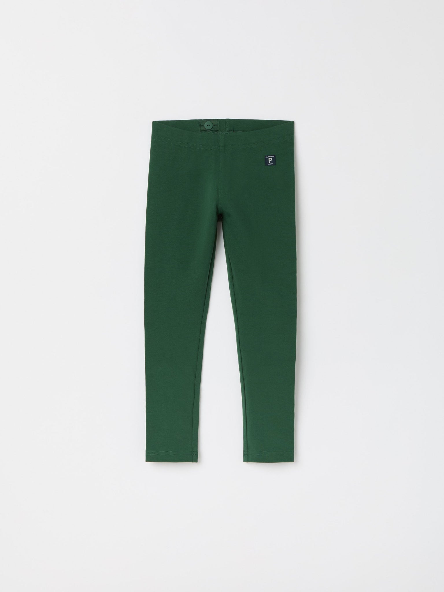 Green Organic Cotton Kids Leggings from the Polarn O. Pyret kidswear collection. The best ethical kids clothes