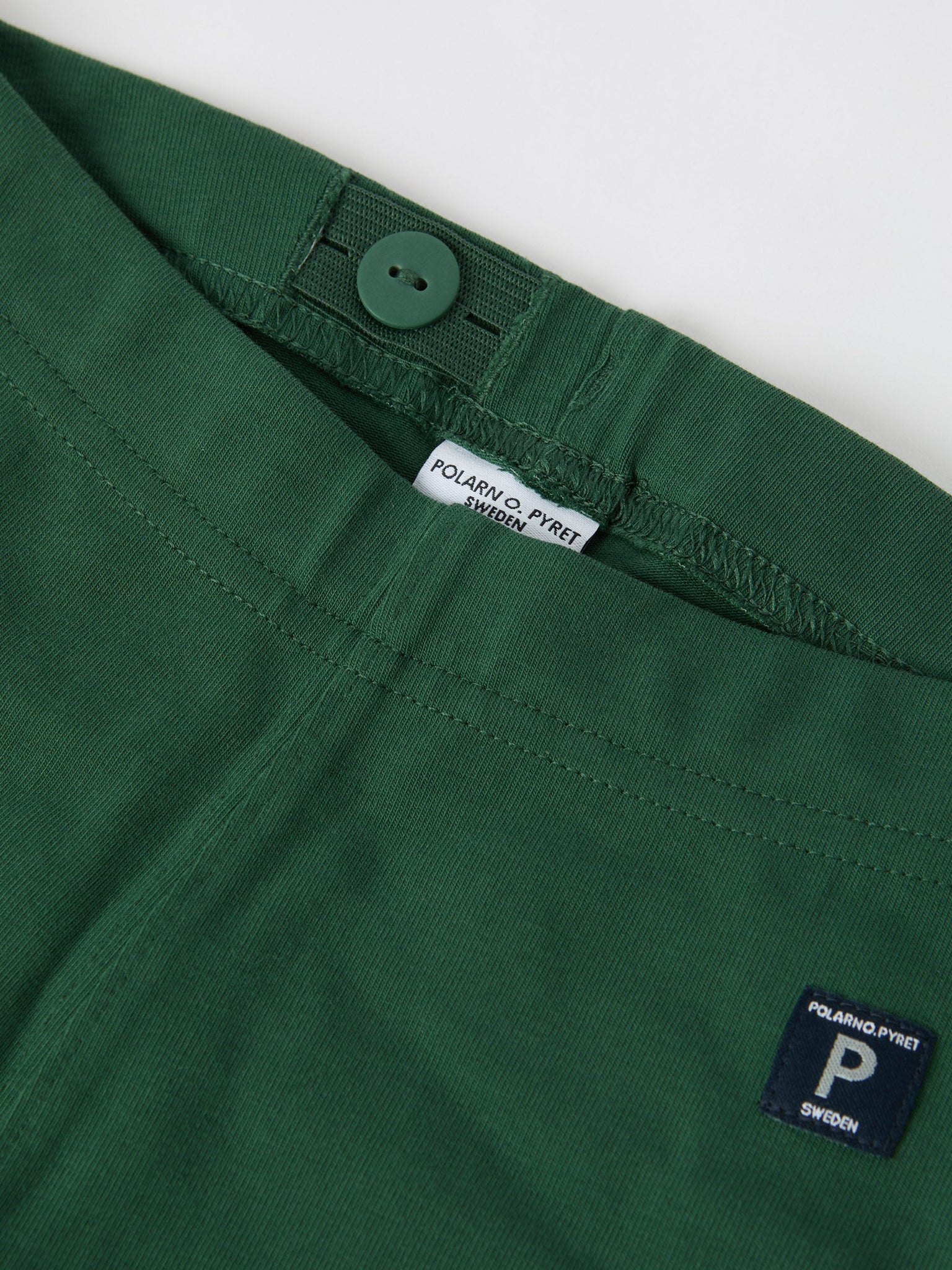 Green Organic Cotton Kids Leggings from the Polarn O. Pyret kidswear collection. The best ethical kids clothes