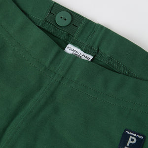 Green Organic Cotton Kids Leggings from the Polarn O. Pyret kidswear collection. The best ethical kids clothes