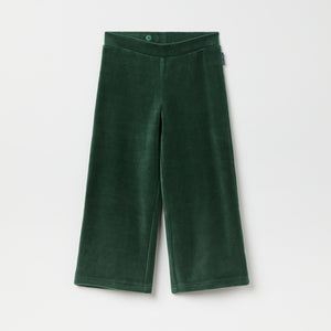 Green Kids Flared Velour Trousers from the Polarn O. Pyret kidswear collection. The best ethical kids clothes