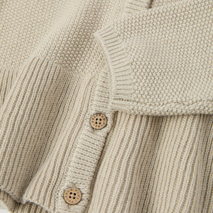 Beige Frilled Cotton Kids Cardigan from the Polarn O. Pyret kidswear collection. The best ethical kids clothes