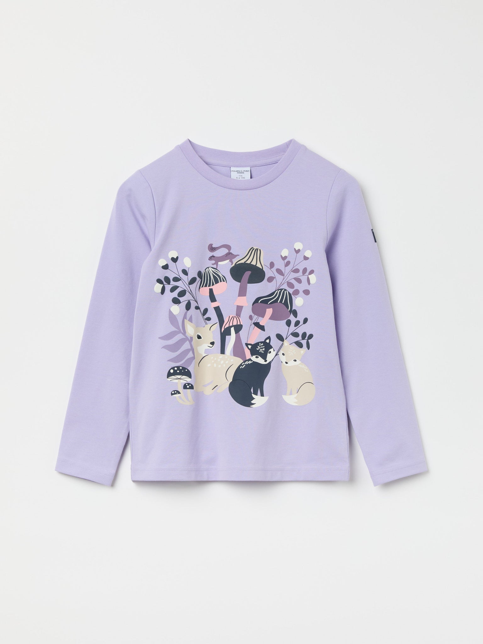 Purple Floral Print Kids Top from the Polarn O. Pyret kidswear collection. Clothes made using sustainably sourced materials.