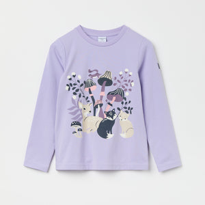 Purple Floral Print Kids Top from the Polarn O. Pyret kidswear collection. Clothes made using sustainably sourced materials.