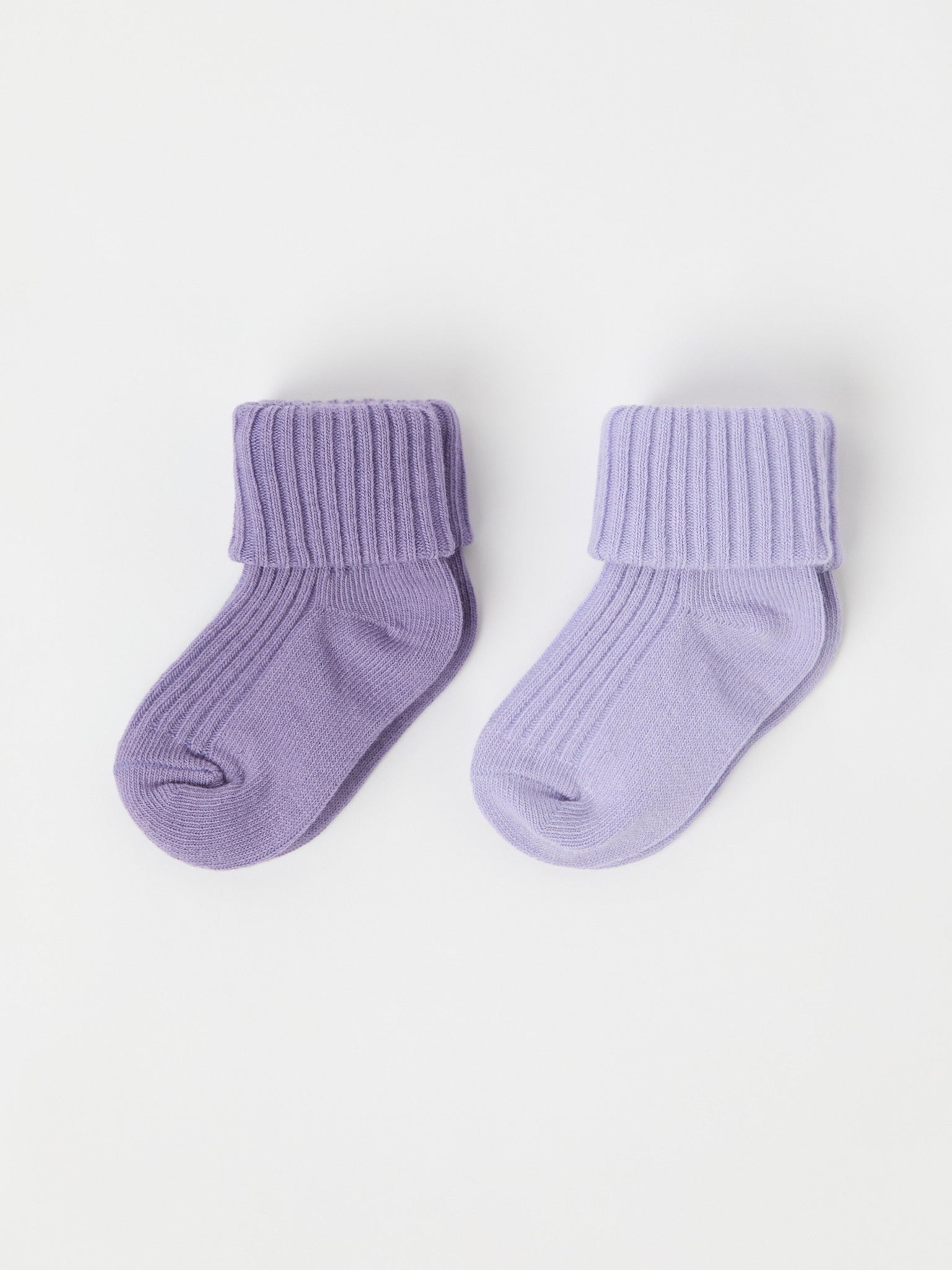 Purple Two Pack Baby Socks from the Polarn O. Pyret baby collection. Ethically produced kids clothing.