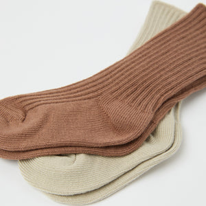 Beige Two Pack Baby Socks from the Polarn O. Pyret baby collection. Clothes made using sustainably sourced materials.