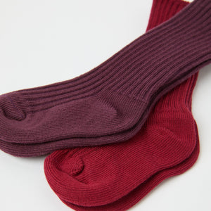 Red Two Pack Baby Socks from the Polarn O. Pyret baby collection. The best ethical kids clothes