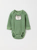 Striped Fox Appliqué Babygrow from the Polarn O. Pyret baby collection. Ethically produced kids clothing.