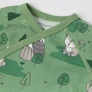 Mountain Fox Print Wraparound Babygrow from the Polarn O. Pyret baby collection. The best ethical kids clothes