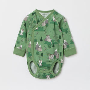 Mountain Fox Print Wraparound Babygrow from the Polarn O. Pyret baby collection. The best ethical kids clothes