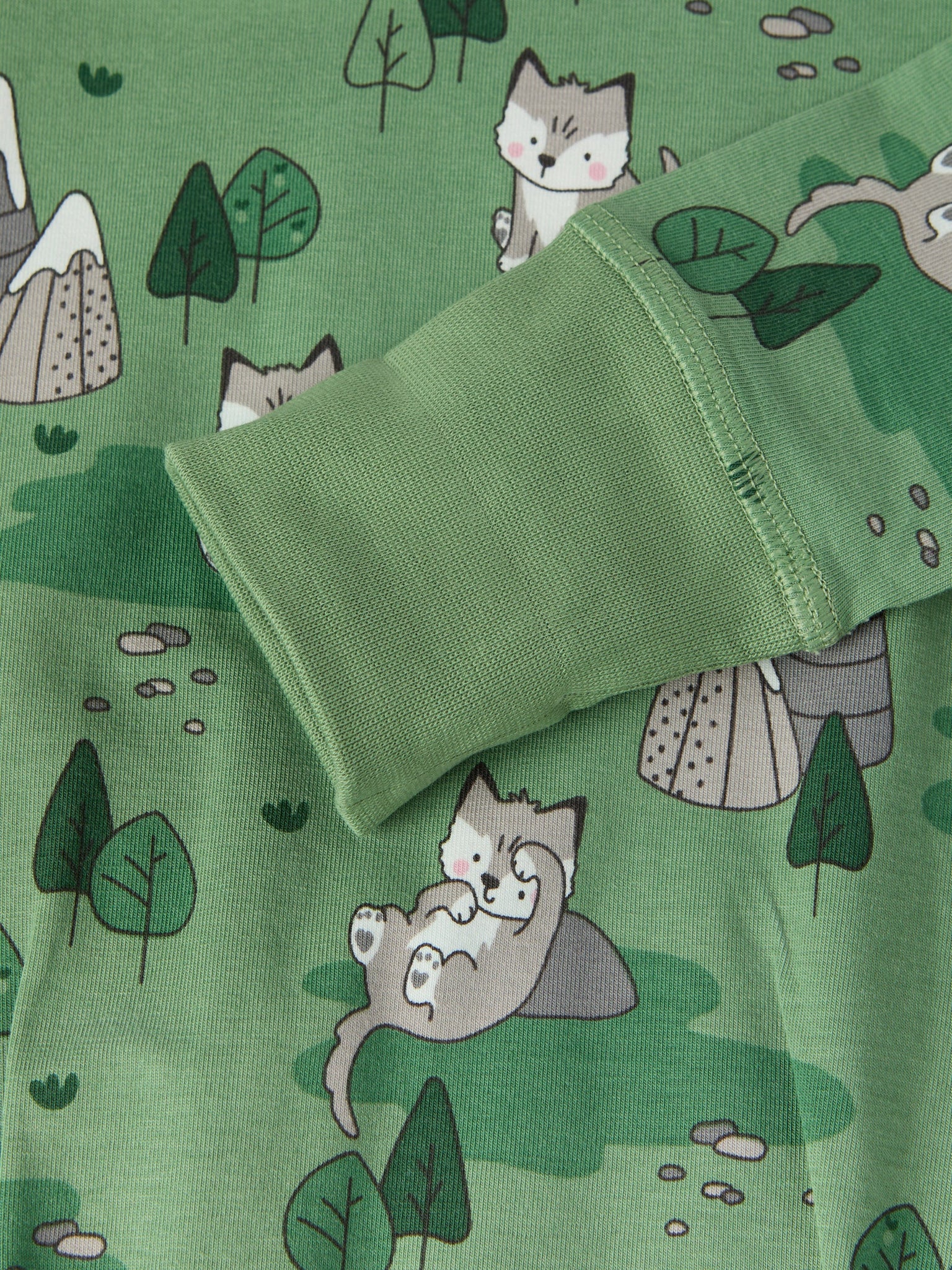 Mountain Fox Print Babygrow from the Polarn O. Pyret baby collection. Nordic kids clothes made from sustainable sources.