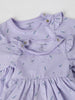 Purple Floral Print Babygrow Dress from the Polarn O. Pyret baby collection. Ethically produced kids clothing.