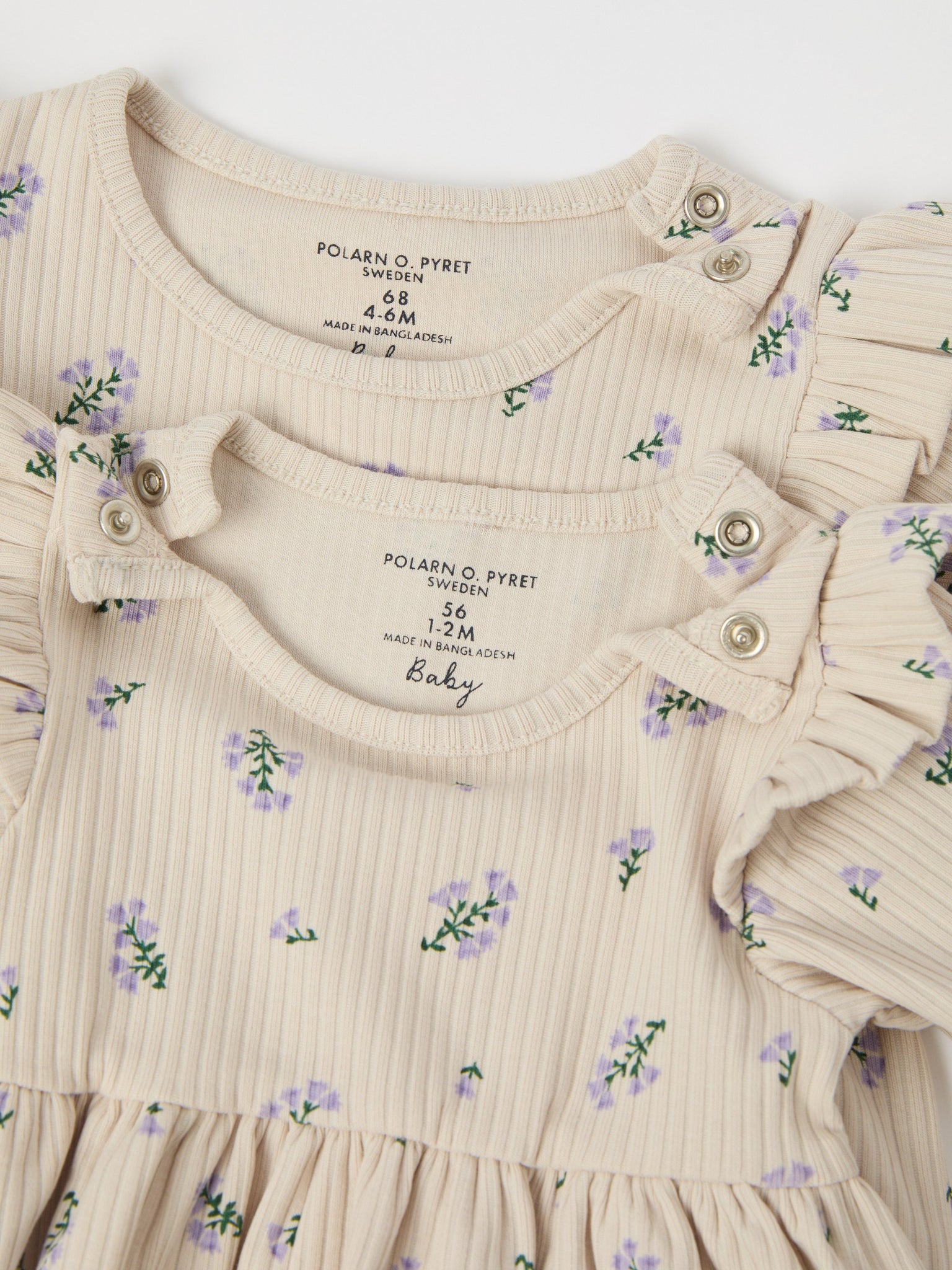 Ribbed Floral Print Baby Dress from the Polarn O. Pyret baby collection. The best ethical kids clothes