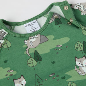 Fox Print Baby Sweatshirt from the Polarn O. Pyret baby collection. Ethically produced kids clothing.