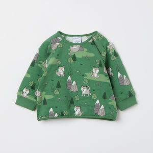 Fox Print Baby Sweatshirt from the Polarn O. Pyret baby collection. Ethically produced kids clothing.