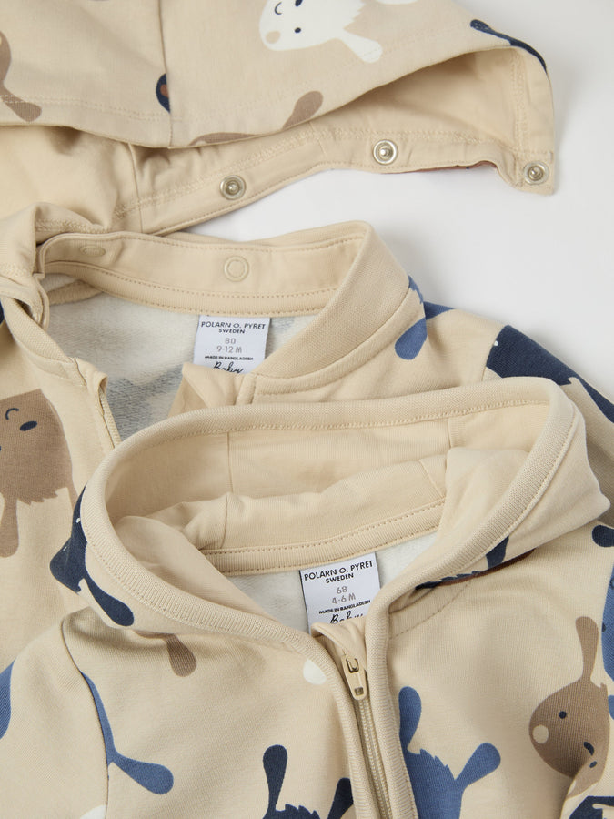 Bunny Print Baby All-in-one from the Polarn O. Pyret baby collection. Ethically produced kids clothing.