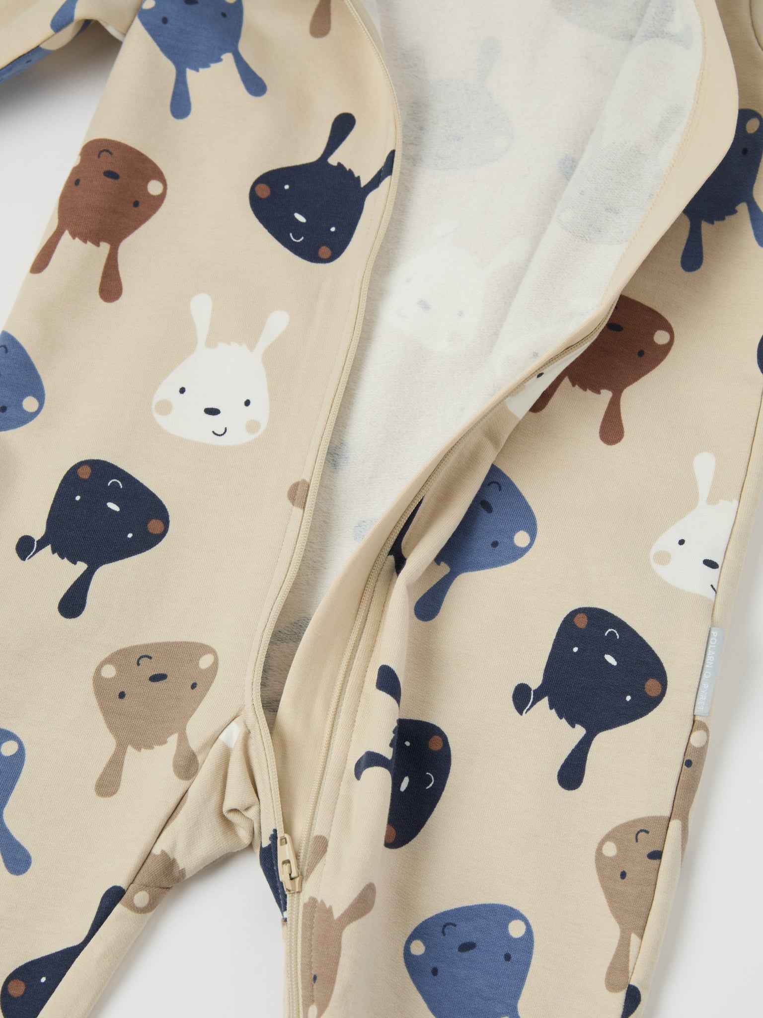 Bunny Print Baby All-in-one from the Polarn O. Pyret baby collection. Ethically produced kids clothing.