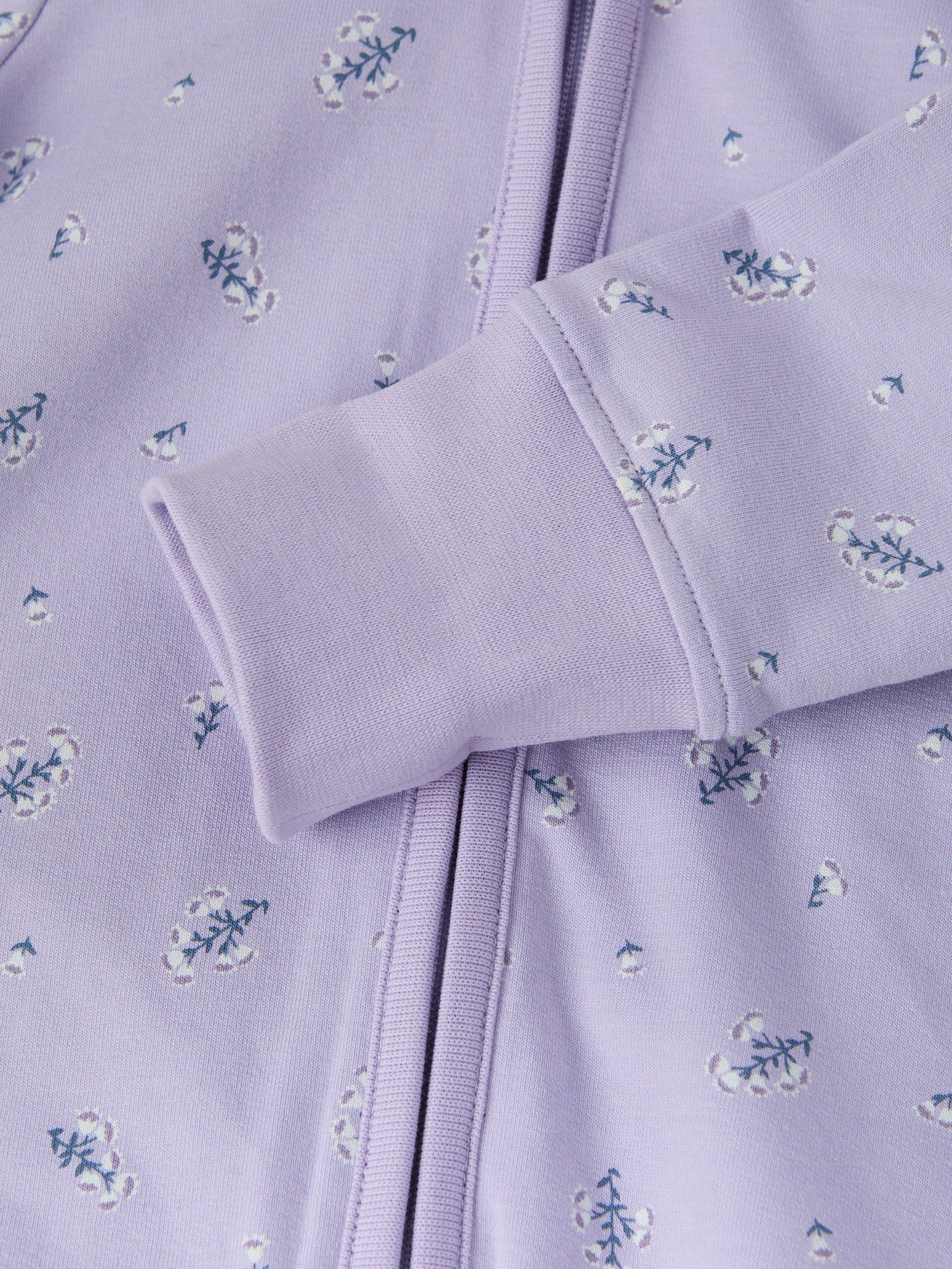 Purple Floral Print Baby All-in-one from the Polarn O. Pyret baby collection. The best ethical kids clothes