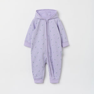 Purple Floral Print Baby All-in-one from the Polarn O. Pyret baby collection. The best ethical kids clothes