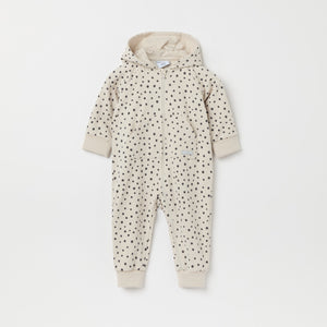 Polka Dot Print Organic Baby All-in-one from the Polarn O. Pyret baby collection. Nordic kids clothes made from sustainable sources.