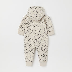 Polka Dot Print Organic Baby All-in-one from the Polarn O. Pyret baby collection. Nordic kids clothes made from sustainable sources.