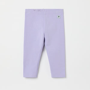 Purple Organic Cotton Baby Leggings from the Polarn O. Pyret baby collection. Ethically produced kids clothing.