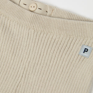 Beige Organic Cotton Baby Leggings from the Polarn O. Pyret baby collection. The best ethical kids clothes