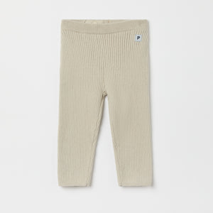 Beige Organic Cotton Baby Leggings from the Polarn O. Pyret baby collection. The best ethical kids clothes