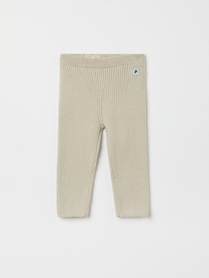 Beige Organic Cotton Baby Leggings from the Polarn O. Pyret baby collection. The best ethical kids clothes