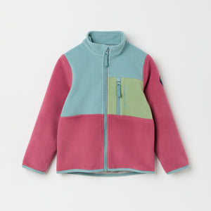 Pink Recycled Fleece Jacket from the Polarn O. Pyret kidswear collection. Quality kids clothing made to last.