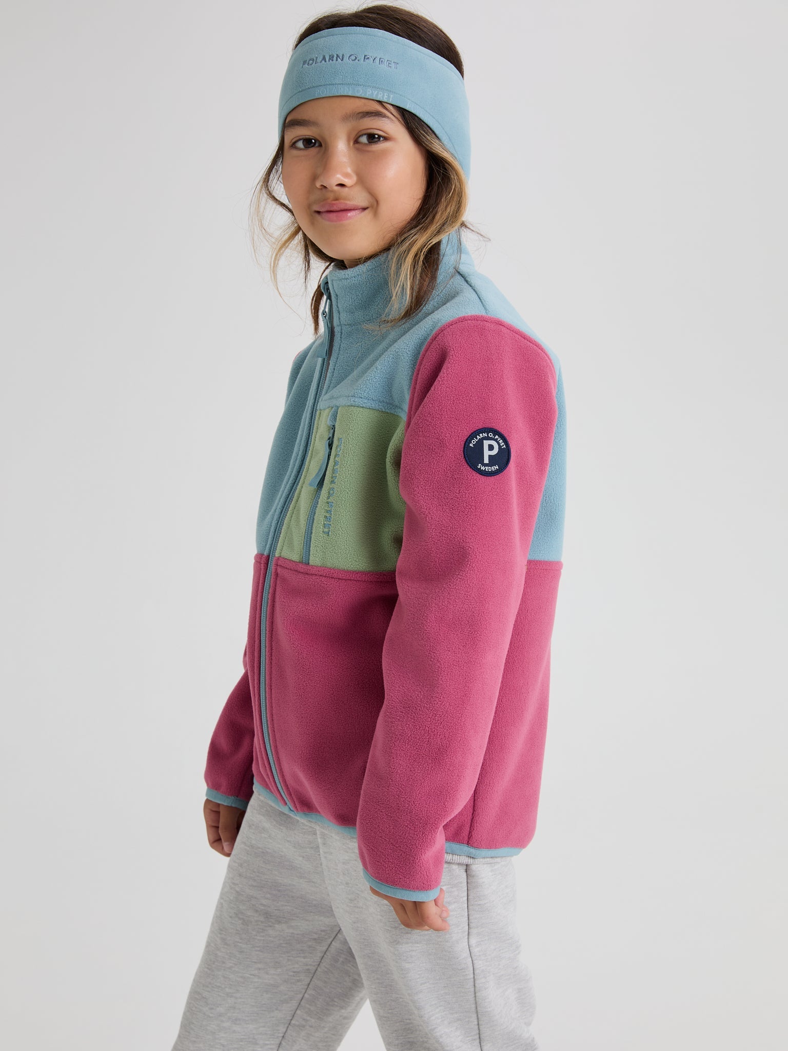 Blue Fleece Kids Headband from the Polarn O. Pyret kidswear collection. The best ethical kids outerwear.