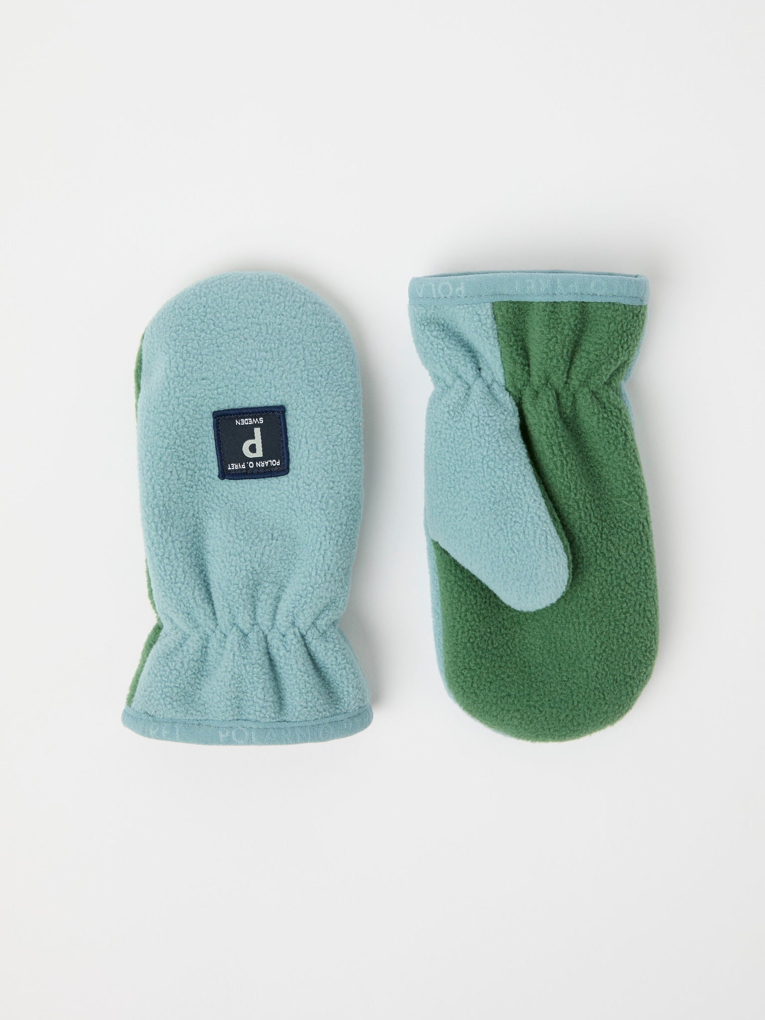 Recycled Blue Fleece kids Mittens from the Polarn O. Pyret kidswear collection. Made using ethically sourced materials.