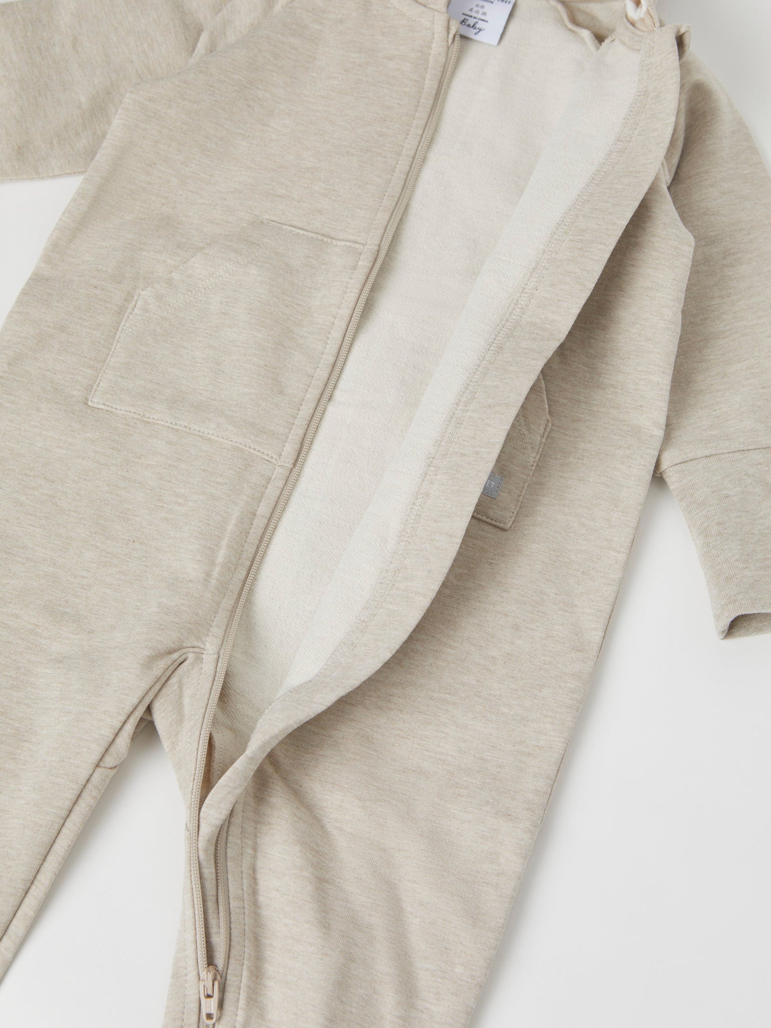 Beige Organic Cotton Sweatshirt Baby All-in-one from the Polarn O. Pyret baby collection. The best ethical kids clothes