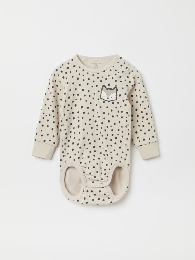 Ribbed Fox Appliqué Organic Babygrow from the Polarn O. Pyret baby collection. The best ethical kids clothes