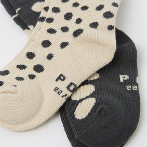 Two Pack Organic Kids Socks from the Polarn O. Pyret kidswear collection. Nordic kids clothes made from sustainable sources.