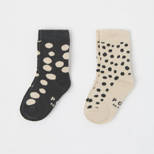 Two Pack Organic Kids Socks from the Polarn O. Pyret kidswear collection. Nordic kids clothes made from sustainable sources.