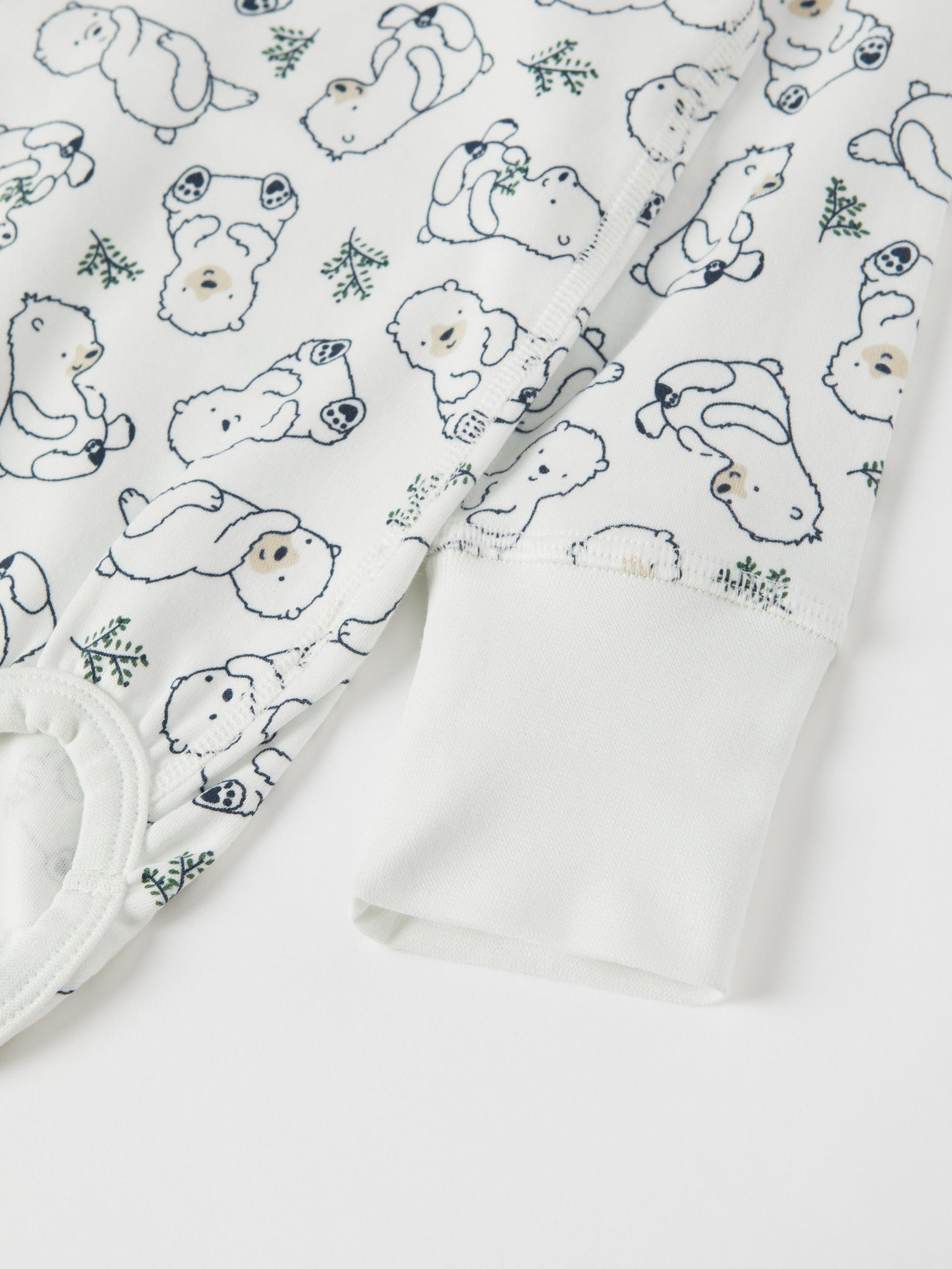 Organic Cotton Bear Print Babygrow from the Polarn O. Pyret baby collection. Nordic kids clothes made from sustainable sources.