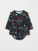 Floral Print Babygrow Dress from the Polarn O. Pyret baby collection. Clothes made using sustainably sourced materials.