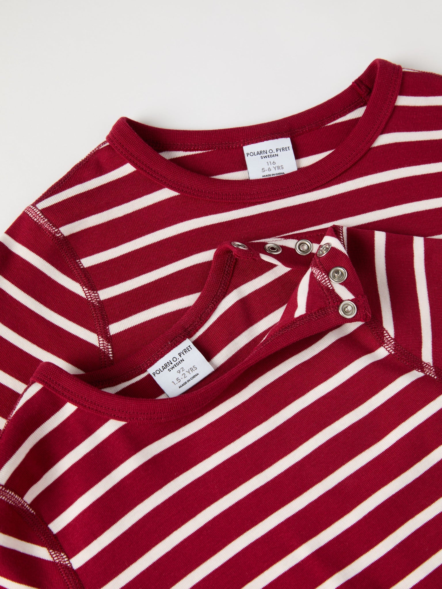 Organic Cotton Red Striped Kids Top from the Polarn O. Pyret kidswear collection. Ethically produced kids clothing.