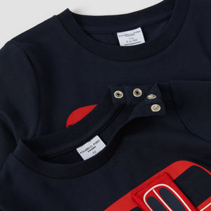 Bus Print Cotton Kids Top from the Polarn O. Pyret kidswear collection. Clothes made using sustainably sourced materials.