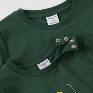 Tractor Print Cotton Kids Top from the Polarn O. Pyret kidswear collection. Nordic kids clothes made from sustainable sources.