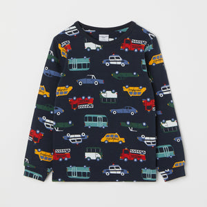 Car Print Kids Top from the Polarn O. Pyret kidswear collection. Clothes made using sustainably sourced materials.