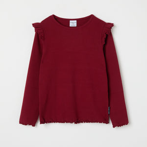 Red Ribbed Kids Top from the Polarn O. Pyret kidswear collection. Nordic kids clothes made from sustainable sources.