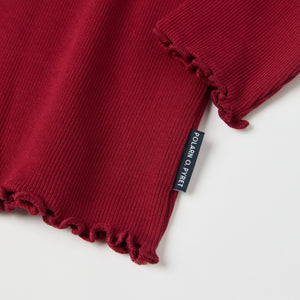 Red Ribbed Kids Top from the Polarn O. Pyret kidswear collection. Nordic kids clothes made from sustainable sources.