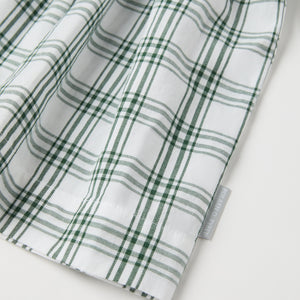 Organic Cotton Checked Baby Dress from the Polarn O. Pyret baby collection. Ethically produced kids clothing.