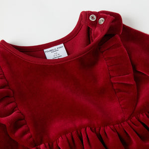 Organic Cotton Velour Dress from the Polarn O. Pyret baby collection. Clothes made using sustainably sourced materials.